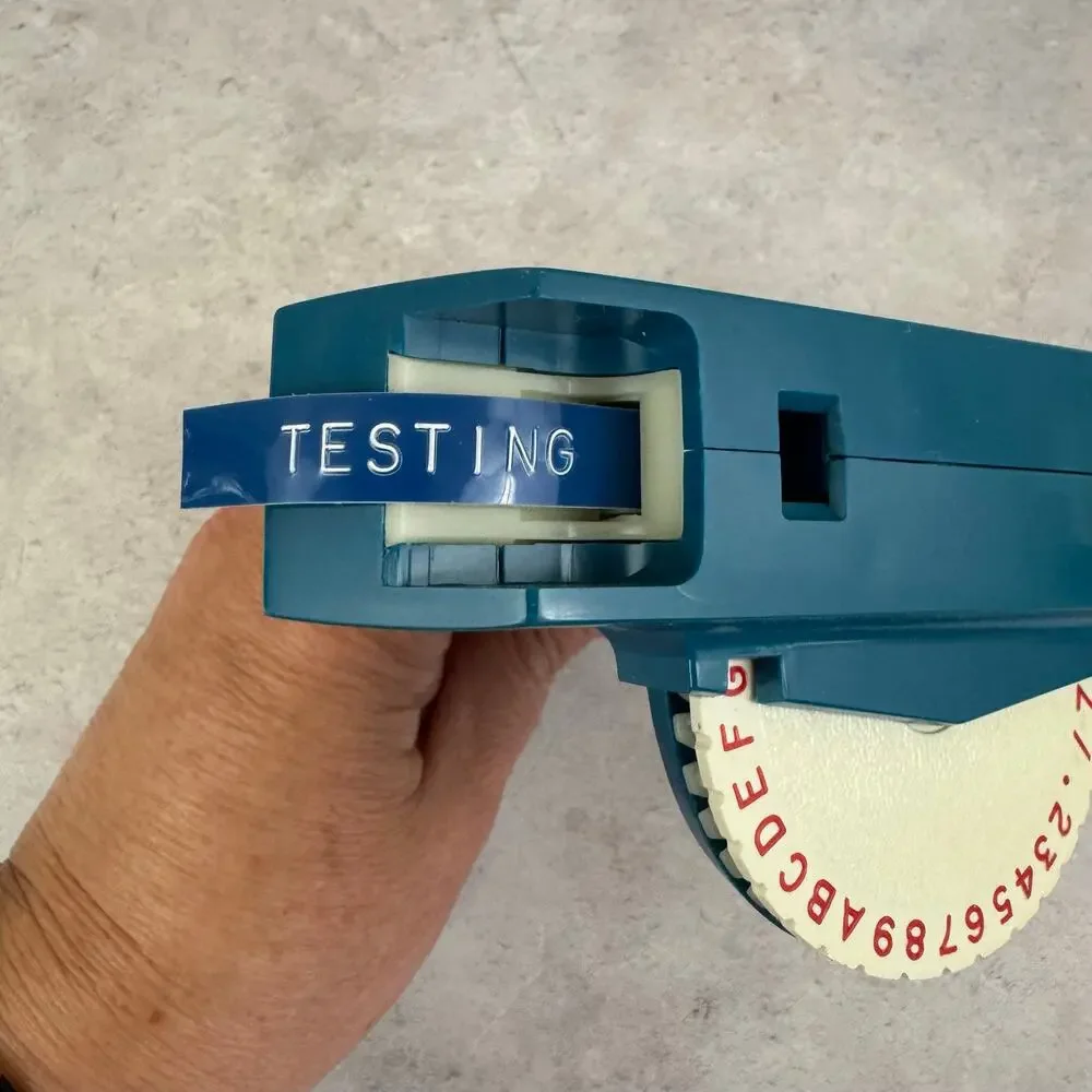 Vintage Dymo Home Label Maker Retro Blue Working Blue Tape Included